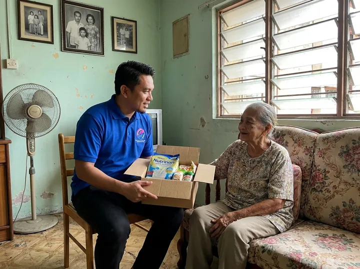 A home visit with an elderly resident.