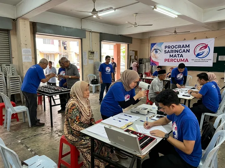 A vision assessment at the community clinic.